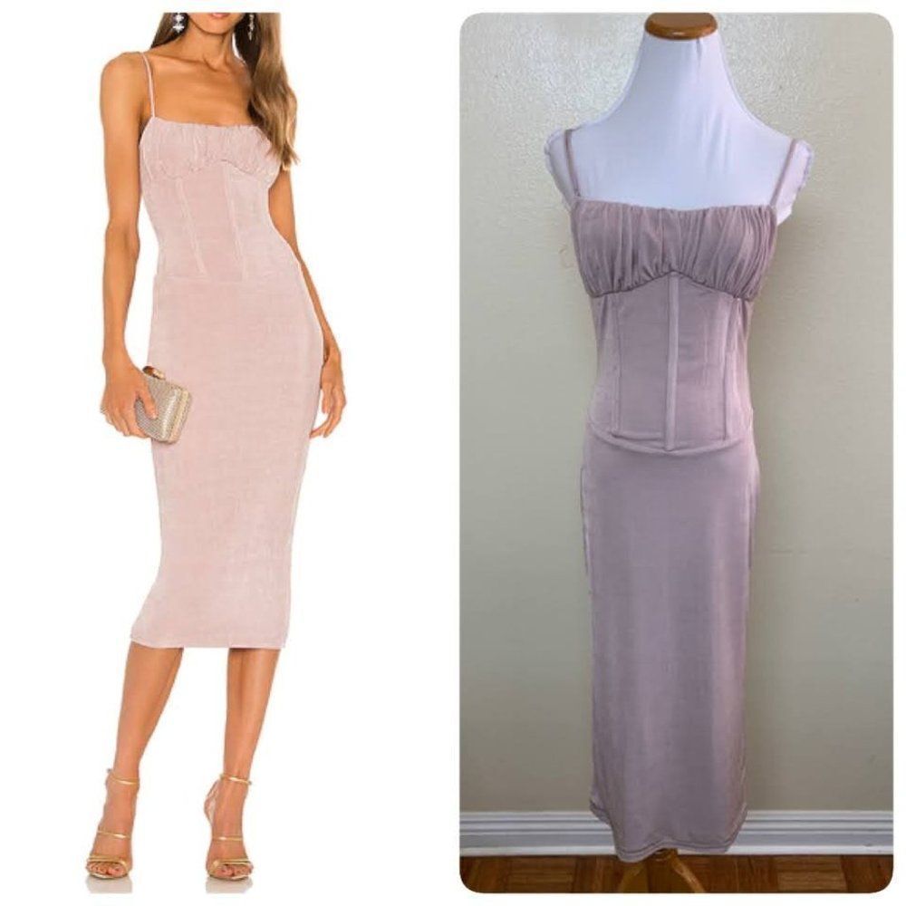 Misha Denisa Midi Dress Balletcore Coquette Regency SzUS 6/AU 10 in Dusty Rose